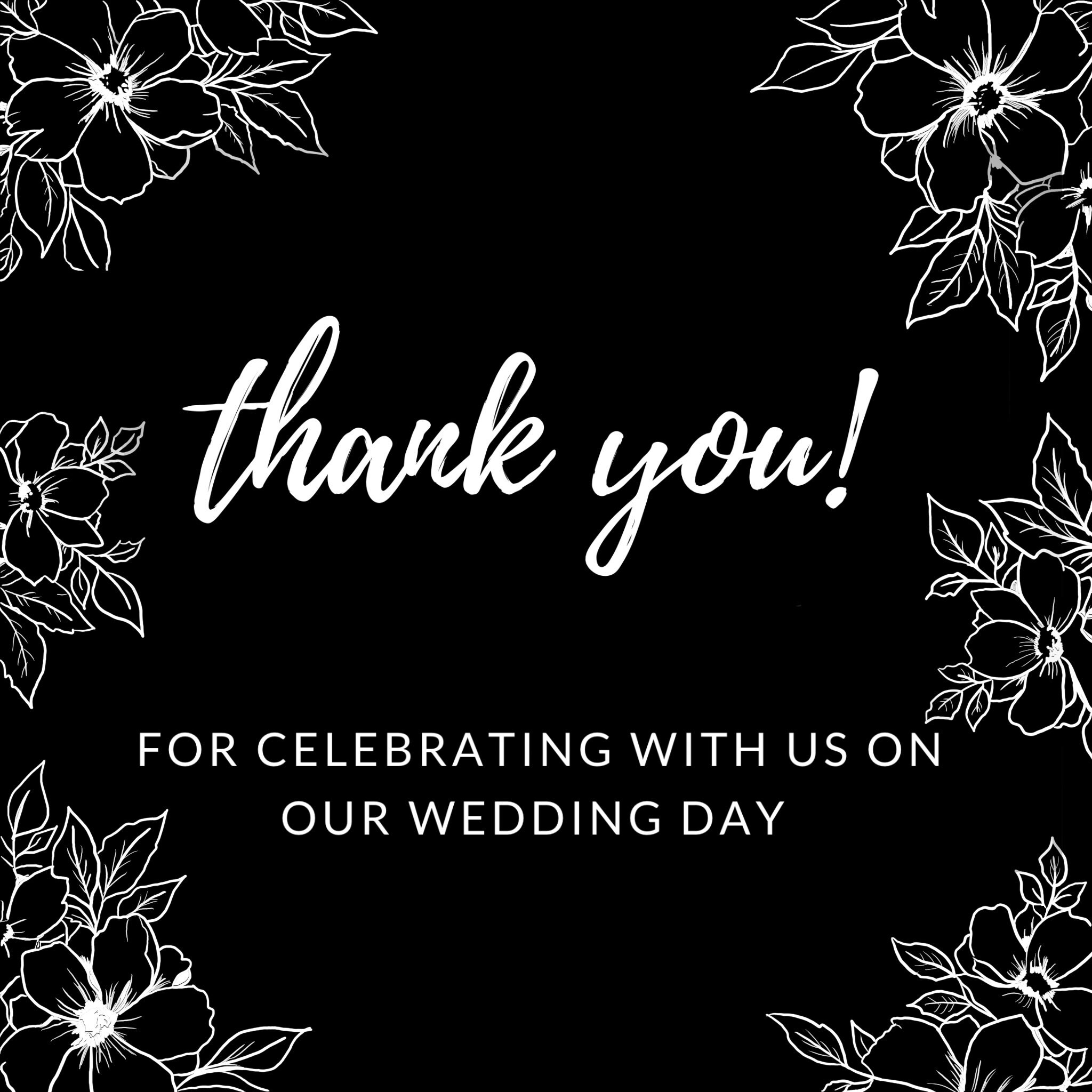 Digital Download Custom Thank You Card Wedding Favours Etsy
