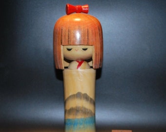 Japan Gift, Hand Painted Ornaments, Geisha Figurine, Asian Folk Art, Asian Culture, Small Doll, Kokeshi Japan, Unique Kokeshi, Kokeshi, Xa33