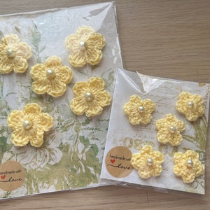 Handmade Crochet Flowers for scrapbooking, card making and junk journaling.