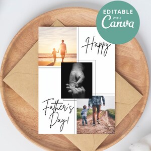 Personalized Father's Day card, Personalized photo card, Personalized gift for dad, editable canva Father's Day card