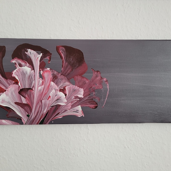 Kunstwerk  20,5x50cm Einzelstück Kollektion RedFlower