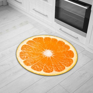 Orange Kitchen Rug,Orange Rug,Orange Pattern Rug,Fruit Rug For Kitchen,Fruit Pattern Rug,Area Rug,İnterior Rug,Fruit Decor, Floor Rug,carpet