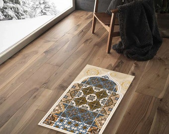 Tile Pattern Prayer Rug, Authentic Islamic Decor, Muslim Gift