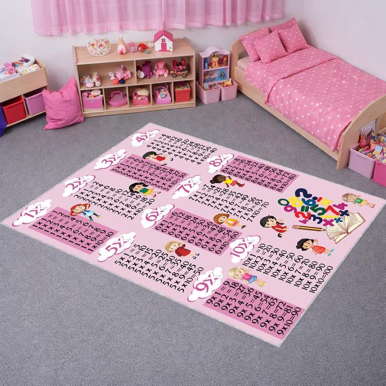Kids Multiplication Table Rug Educational Math Learning Nursery ...