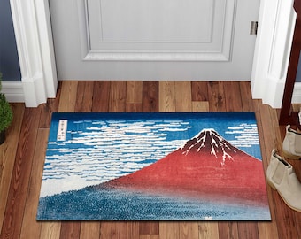 Alfombra artística de montaña Fuji de Hokusai, decoración japonesa