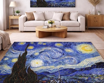 Alfombra impresionista inspirada en Van Gogh, Noche Estrellada