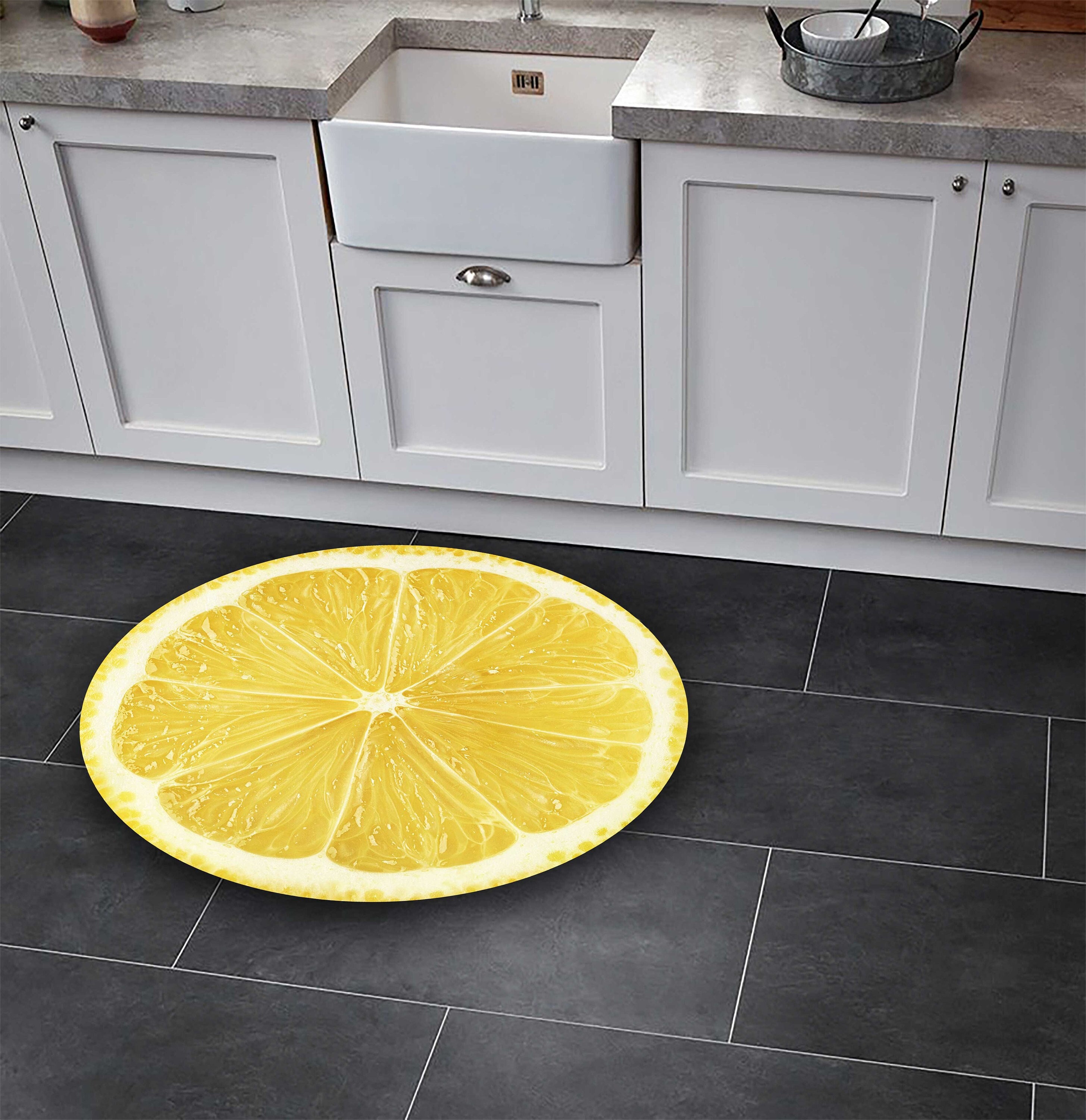 Simple Lemon Rug Lemon Kitchen Rug,lemon Rug, Lemon Pattern Rug,fruit Rug for Kitchen ...