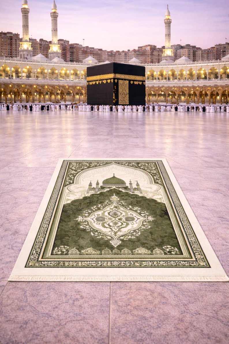 Green Mosque Pattern Islamic Prayer Rug - Etsy