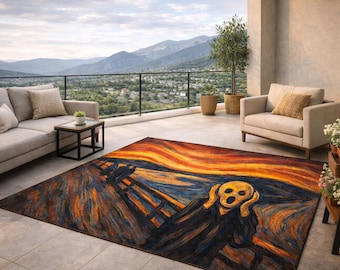 Alfombra de arte de pared de terror, obra maestra expresionista decorativa