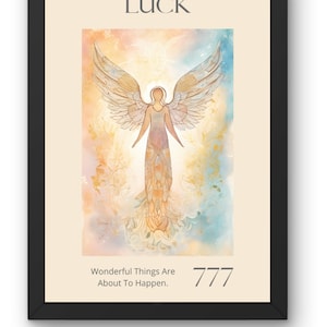 777 Angel Number poster Pink Digital Print Luck Spiritual wall art Gradient poster Positive Affirmation Aesthetic room decor DOWNLOAD