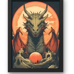 Drache II - DIGITAL DOWNLOAD - Jahr des Drachens 2024, alte Drachen Kunst, chinesische Drachen Kunst, Drachen Druck asiatisches Wohndekor
