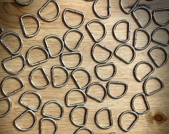 Metal Nickel Plated - D Welded Steel Ring 22mm