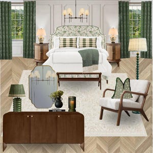 Cozy bedroom | Interior Design | Mood Board | Shopping list | Low-budget | Traditional bedroom Design| E-design | Download
