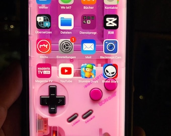 Retro Pink Game Boy Phone Wallpaper: iPhone & Android (Digital Download)