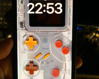 Retro Game Boy Style Phone Wallpaper: Transparent 80s Design (Digital Download)
