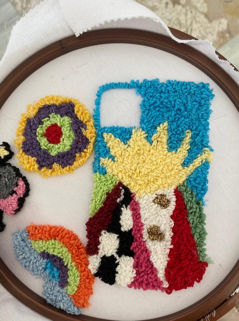 Punch Needle Keychain Etsy