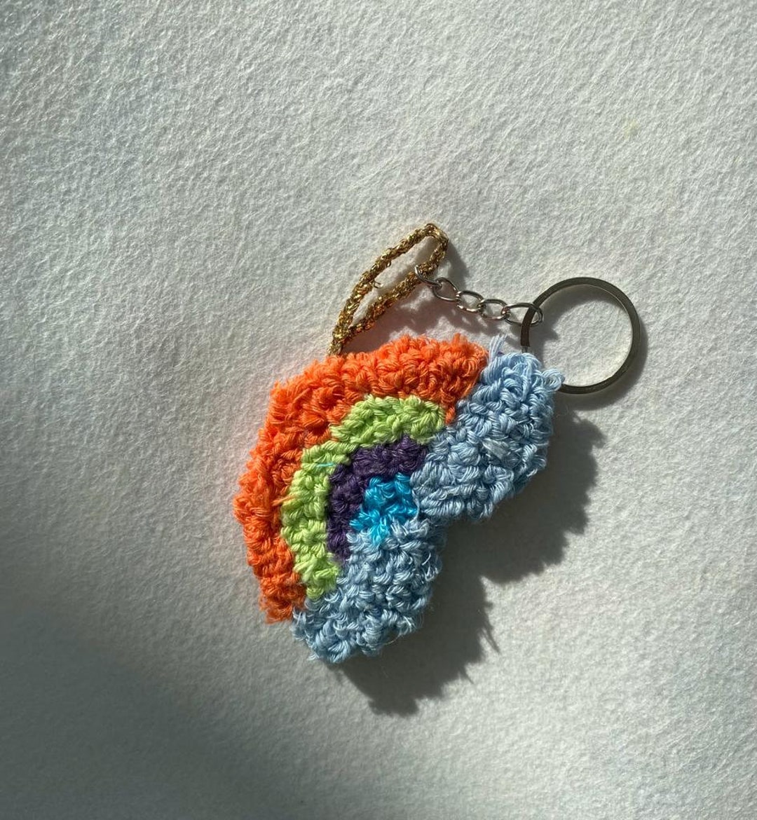 Punch Needle Keychain Etsy
