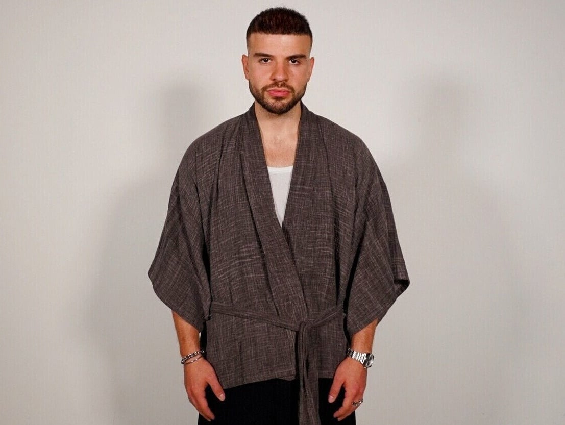 Haut Homme Style Vintage Yukata Kimono - Cardigan Manteau D'Extérieur - Neuf Avec étiquettes