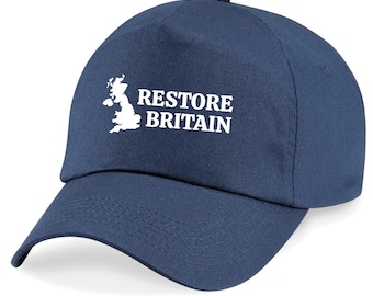Restore Britain Embroidered  Baseball Cap – Embroidered Political Hat – Adjustable