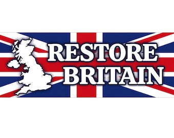 Restore Britain Rectangle   Vinyl Sticker – 15CM X 6 CM x 2 Weatherproof Car Decal