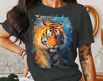 Tiger Face Shirt, Wildlife Tee, Nature Lover Gift, Graphic T-shirt, Animal Lover Gift