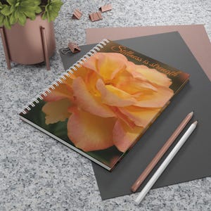 Personalized Floral Spiral Notebook, Custom Inspirational Journal, Beautiful Writing Diary, Rose Design notebook, Gift for Flower Lovers