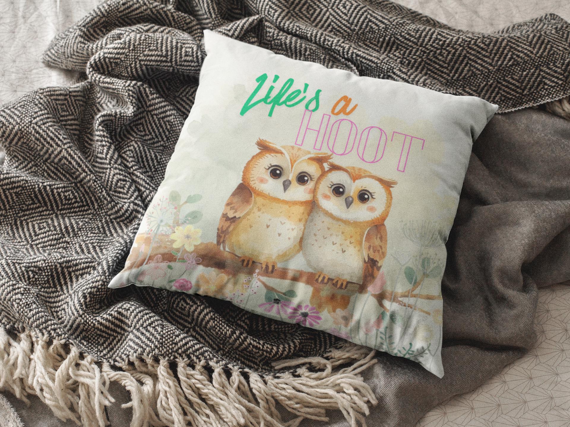 Whimsical Owl Accent Pillow - Life's a Hoot Home Decor, Cozy Living Room