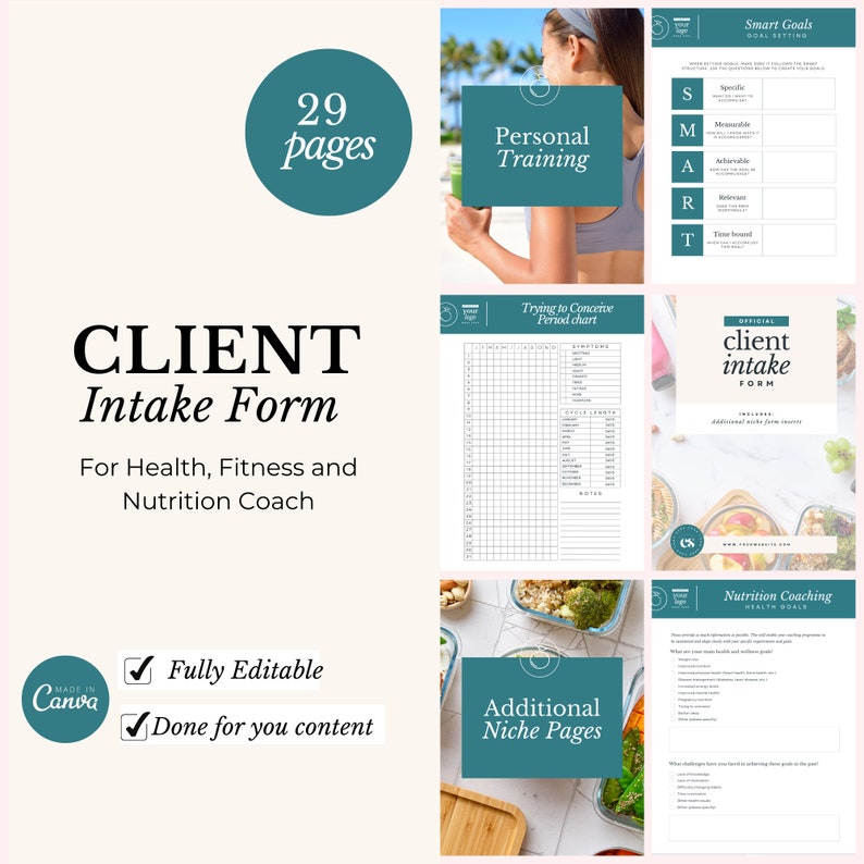 Editable Welcome Pack for Health Coach Client Intake Form Done for You ...