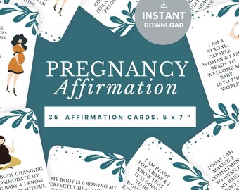 Pregnancy Affirmation Printable Card Doula Coach Lead Magnet Maternity Card New Mom Mindset Card Gift for Pregnant Mom Mental Health