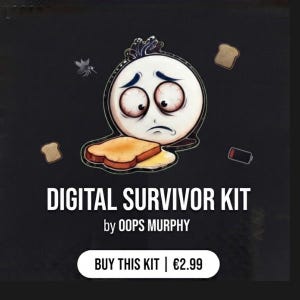 Digital Survivor Kit Printable, Sarcastic Wall Art for Overthinkers, Quirky Aesthetic Digital Download, Funny Mental Health Art Print