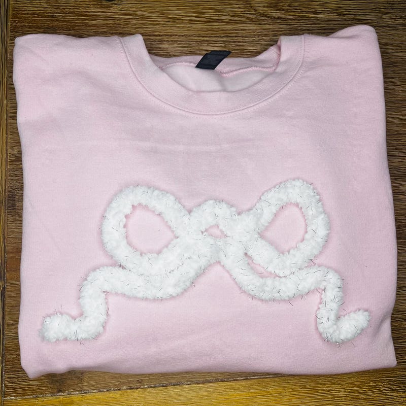 Chenille Bow Sweatshirt - Pink main image 0
