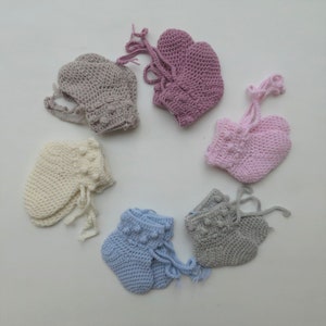 Newborn socks crochet Baby socks merino wool Newborn crochet socks Baby handmade socks Knitted baby booties Newborn slippers Set of 2