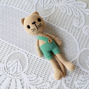 Crochet cat amigurumi plushie, Kitten crochet toy, Toddler presents