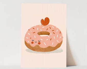 Quadro de Rosquinha para Quarto Infantil: Arte de Parede Divertida para Crianças (Download Digital)