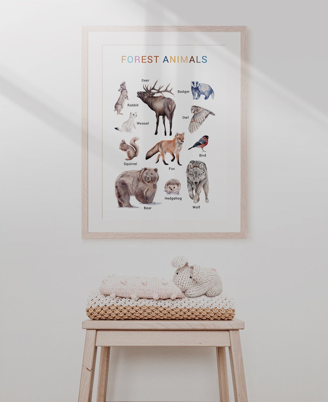 Forest Animals Print, Nursery Print, Forest Animals, Kids Wall Art ...