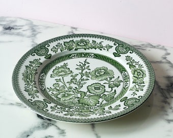Green Vintage Plate | English Ironstone Dinner Plate | Vintage Floral Plate | Decorative Plate