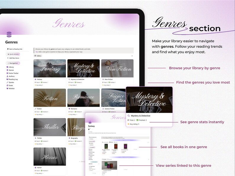 Notion Reading Tracker Template for Book Lovers | Digital Library ...