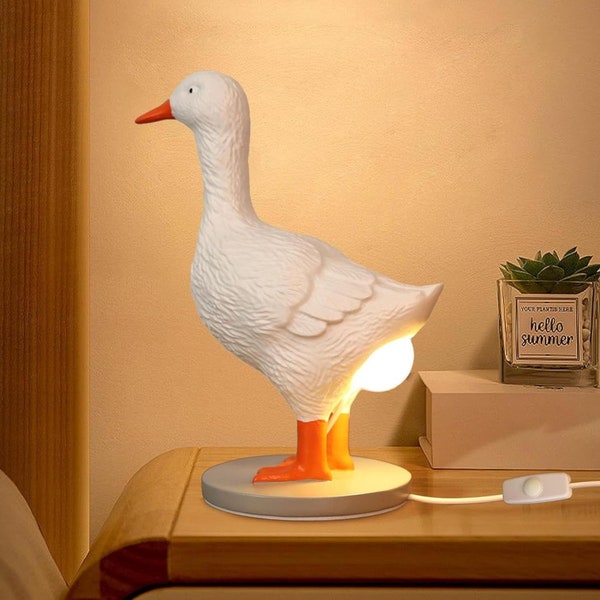 3D Entenei Lampe - Entenlampe mit Ei im Hintern Harz LED Ei Nachtlicht für Zuhause - Lustiges Harz Entennachtlicht - Ostern Ornamente