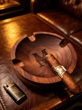 Personalized Name Walnut Cigar Ash Tray, monogrammed cigar ashtray, gift for men, groomsman gift, personalized wedding gift