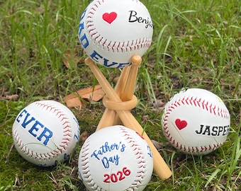 Pelota de béisbol y softbol bordada a medida para el Día del Padre, regalo para papá, el mejor papá del mundo.