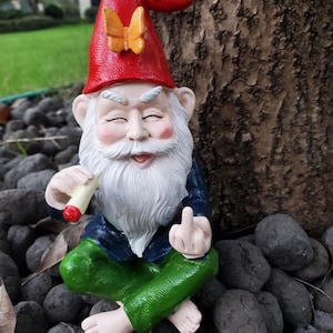 Statue de gnome du jardin, figurine d'extérieur amusante, figurine