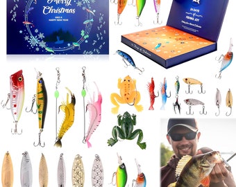 2023 Advent Calendar,Advent Calendar Fishing Christmas Countdown 12 Days, 24 Days Fishing Set For Adult Teen,2023 Xmas Surprise Gift for Men