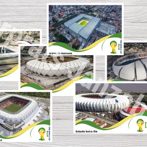 Conjunto completo 12 Postais estádios Brasil 2014 estádio de futebol estádio de futebol Stade Stadion
