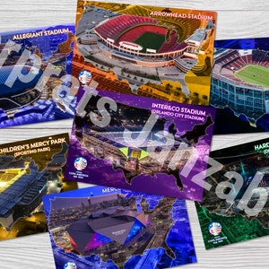 Set 14 cartoline - Stadio Copa America 2024 USA stadion football estadio football