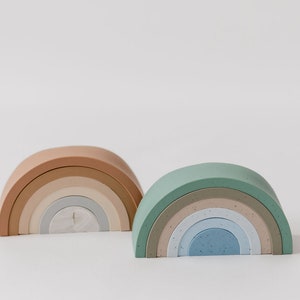 Silicone Stacking Rainbow - Stacking Toy - Nursery decor - Baby shower gift