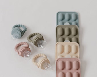 Silicone Food Teether & Ice Tray Set