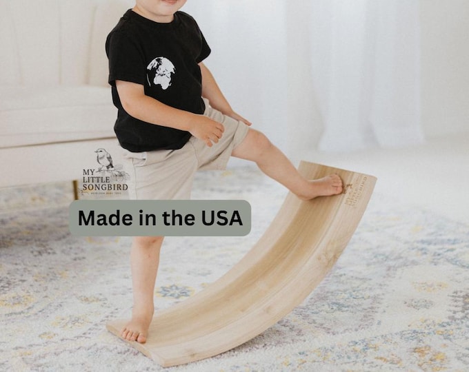 Montessori Wooden Balance Board: Open-Ended Play Rocker for Kids' Development and Fun