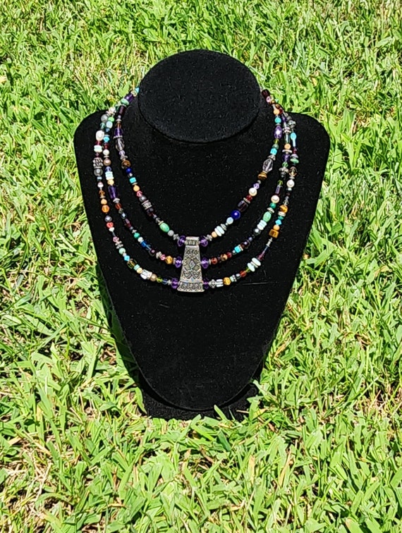 Multi Strand Beaded Necklace - image 9