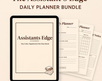 The Assistant’s Edge,  Daily Planner Bundle – Printable Executive Assistant Planner | Productivity Pack | Digital Download PDF