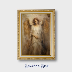 Angel Art Antique Fresco Vintage Print Spiritual Angel Art Timeless Angelic Portrait Home Decor Instant Digital Download Printable Wall Art